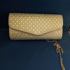 Rhinestone-Studded Envelope Evening Clutch